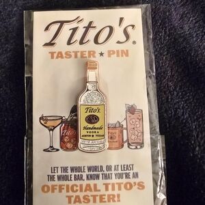 Tito's Vodka Taster Pin - Gold and White